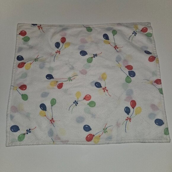 VTG Balloons Baby Burp Cloth Primary Colors Red Blue Yellow Green 14" x 16" READ - Picture 4 of 6